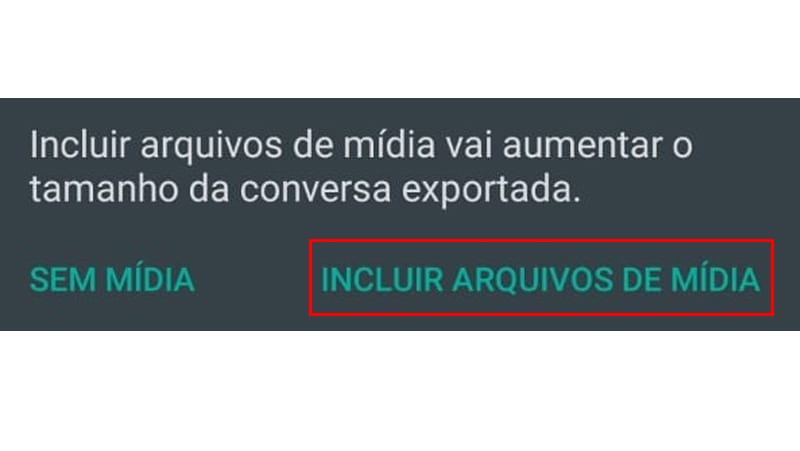Após selecionar exportação insira a midia nele