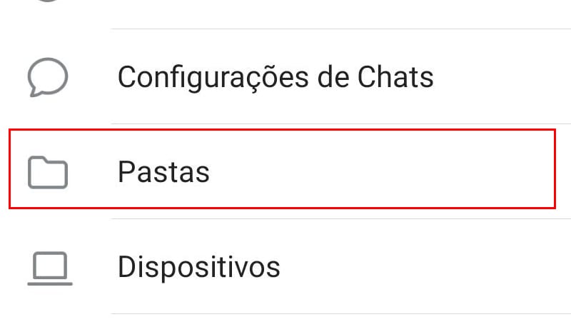 Organize suas conversas nas pastas