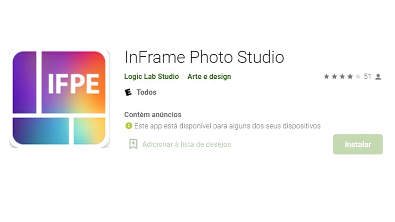 inframe é o aplicativo para editar sua foto