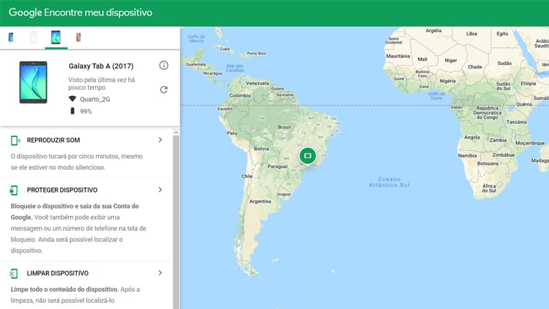 localização visto no mapa