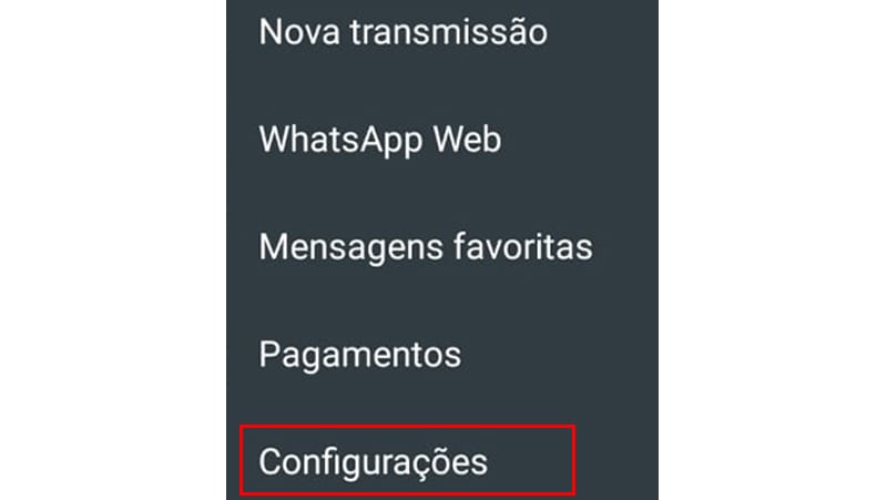 Primeiro passo no whats app para alterar a foto de perfil