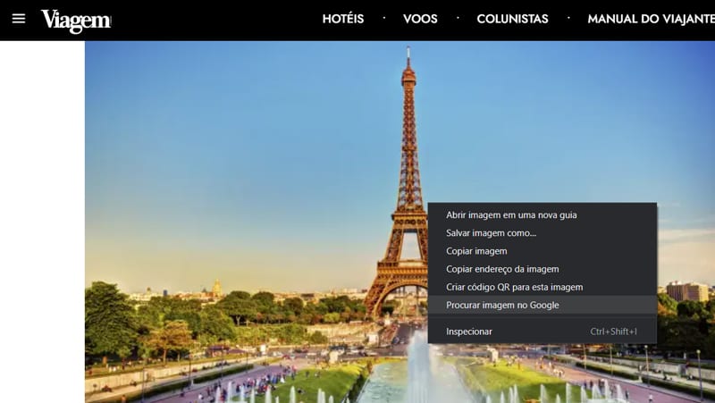pesquisar a partir de uma imagem em outro site