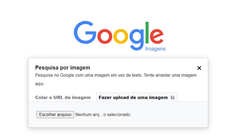 pesquisar por imagem realizando upload no google imagens