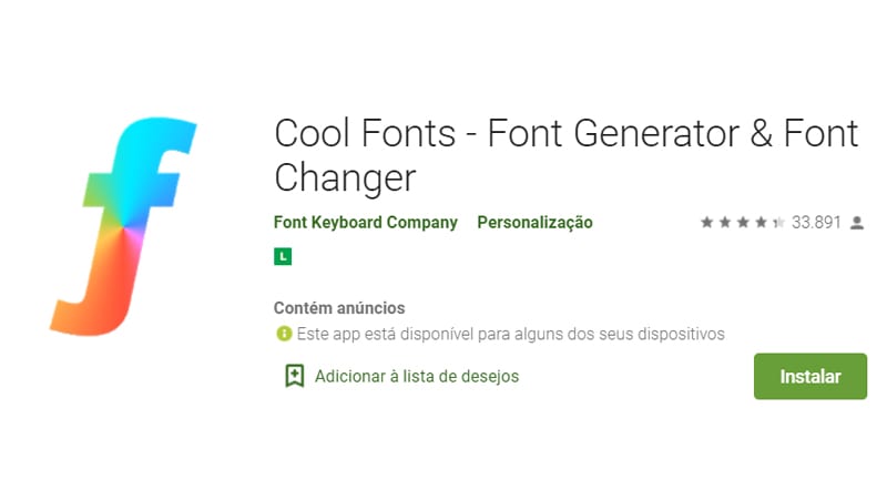 O Cool fonts é perfeito para tipos de letras grátis