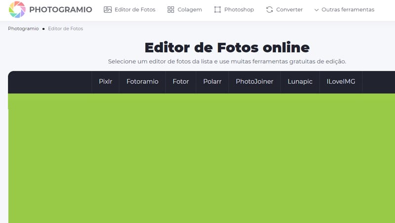 O Photogramio possui várias funcionalidades