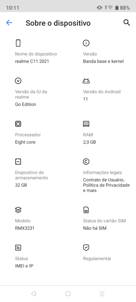 o realme c11 vem com android go