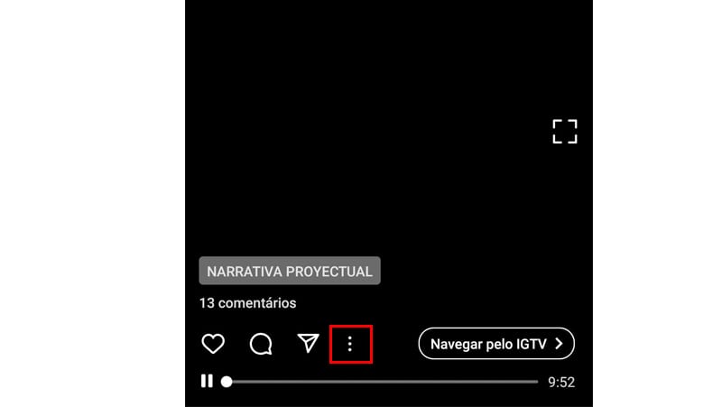 ícone de três pontos do igtv