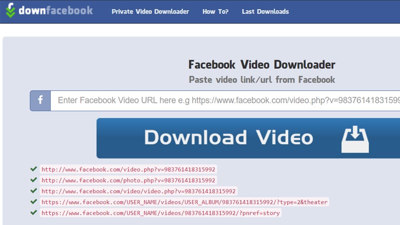 o Downfacebook faz todo o processo rapidamente