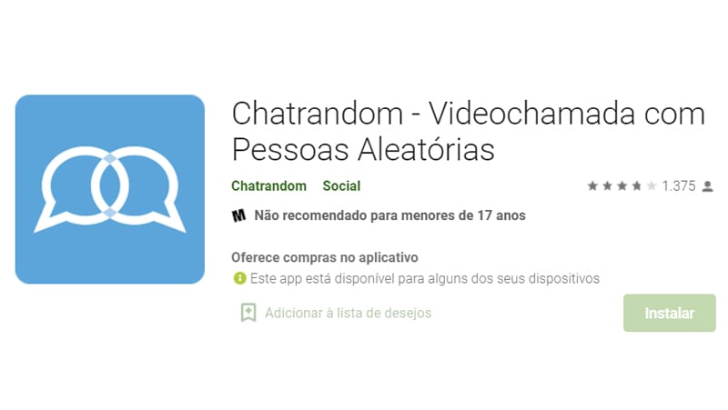 o chatrandom é um aplicativo simples como o omegle
