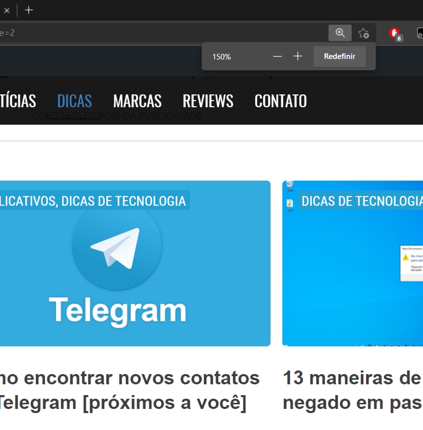 Aumente ou diminua o zoom com duas teclas rápidas no windows