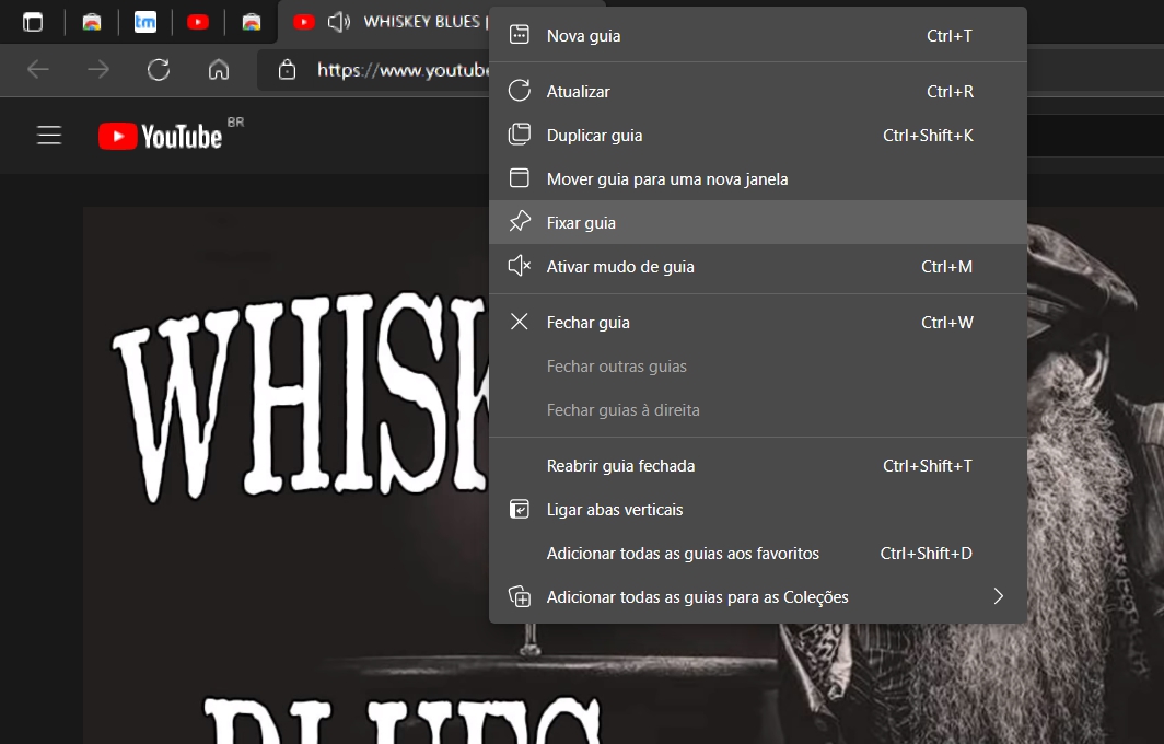 Clique no Alfinete dentre as opções disponíveis no Google Chrome