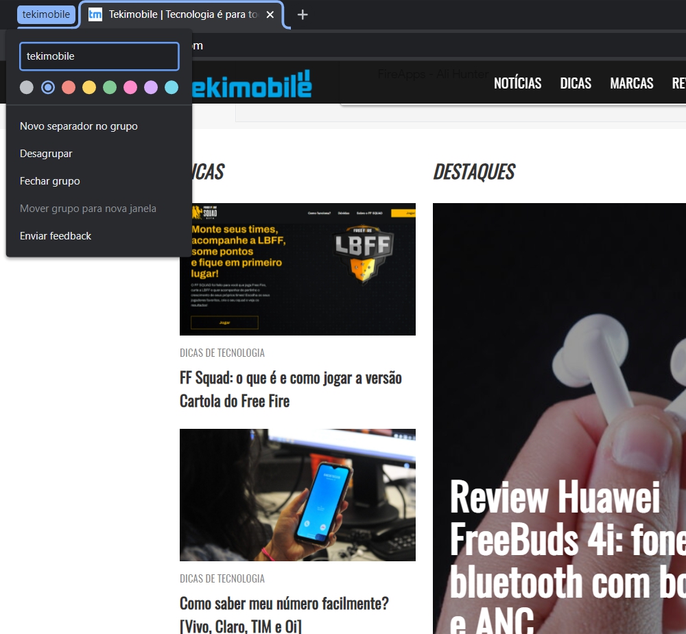 Como nomear guias no Google Chrome