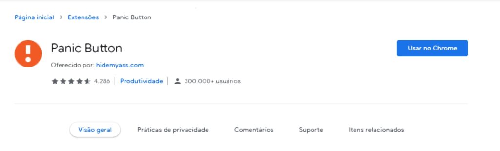 Extensão Panic Button Google Chrome