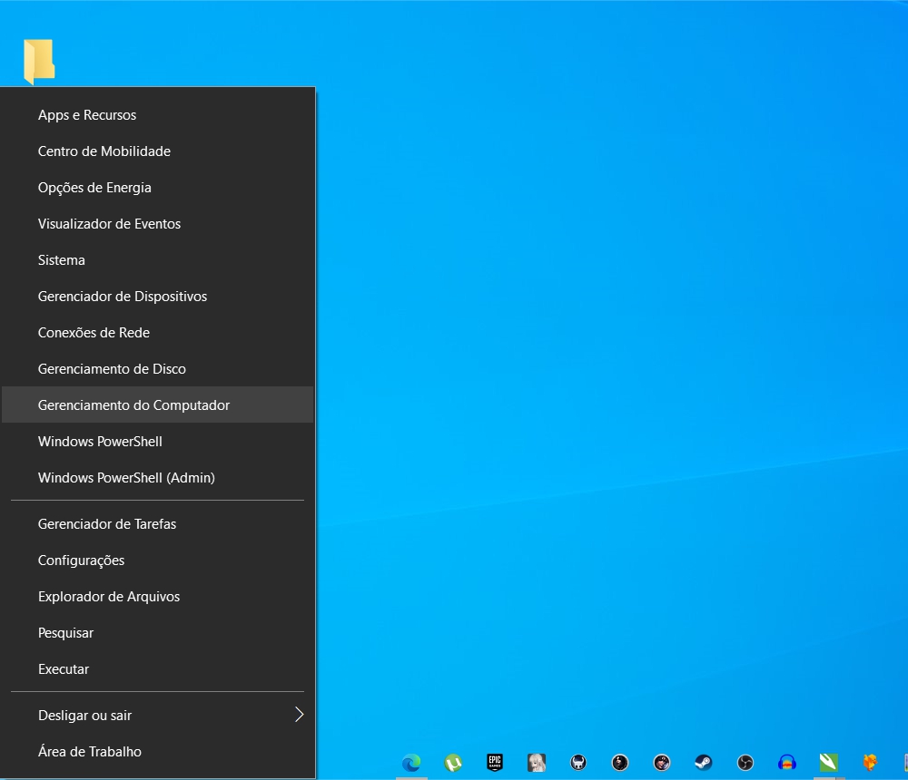 Menu secreto do Windows 10