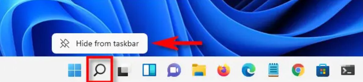 Imagem mostrando botão de pesquisa do Windows 11