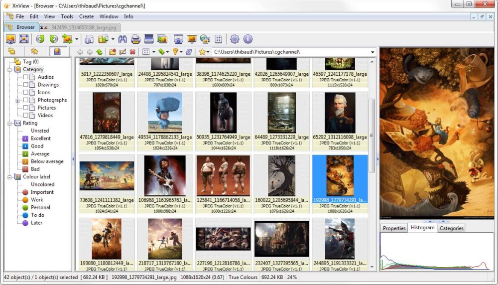 XnView aplicativo do Windows 10