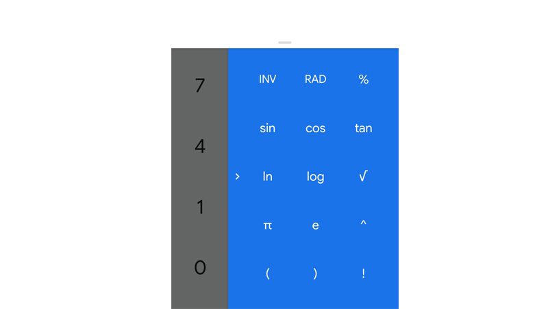 a calculadora oferece várias opções