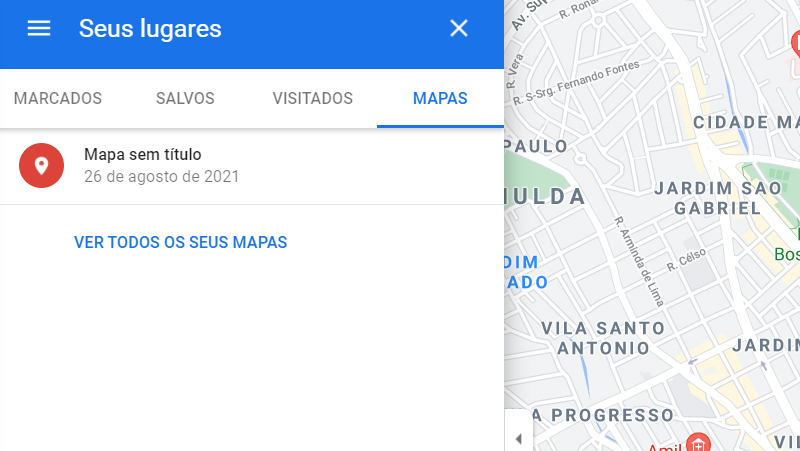 acesse seu mapa na versão web
