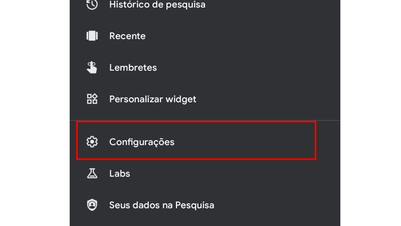 depois vá em configurações