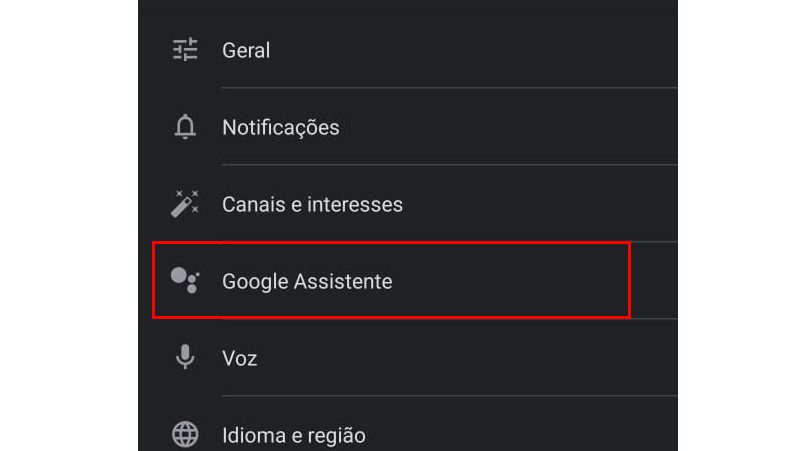 em seguida vá na opção google assistente