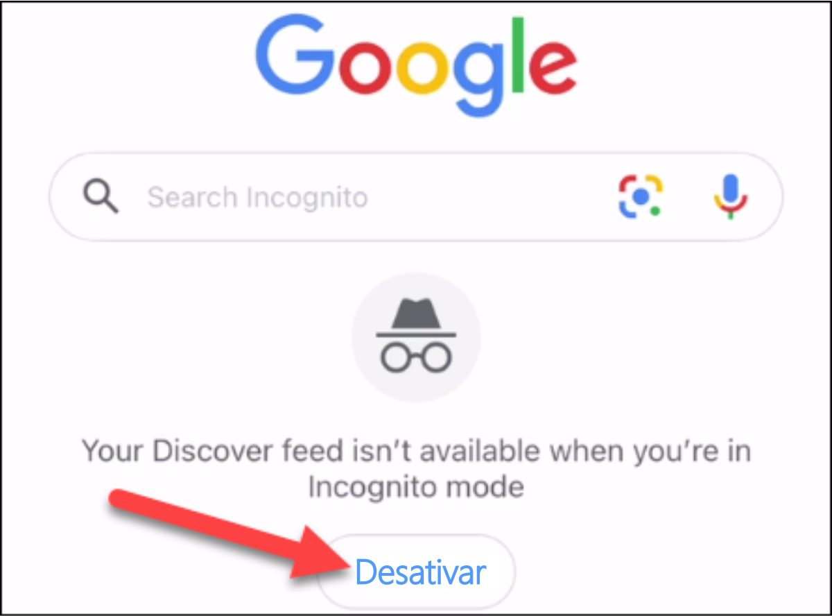 Imagem demostrando como desativar o modo anônimo no Google