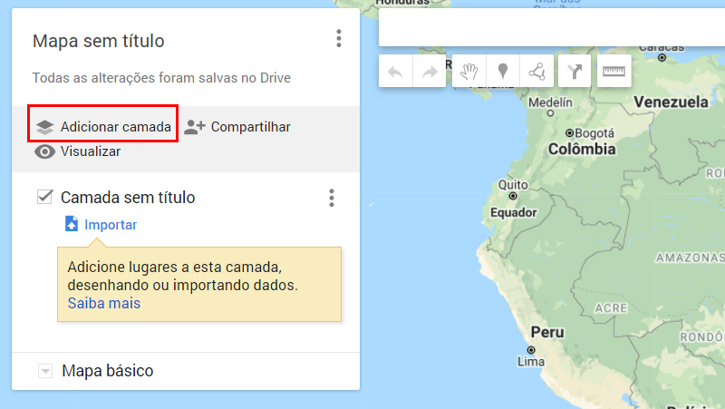 para criar camadas vá em adicionar camada