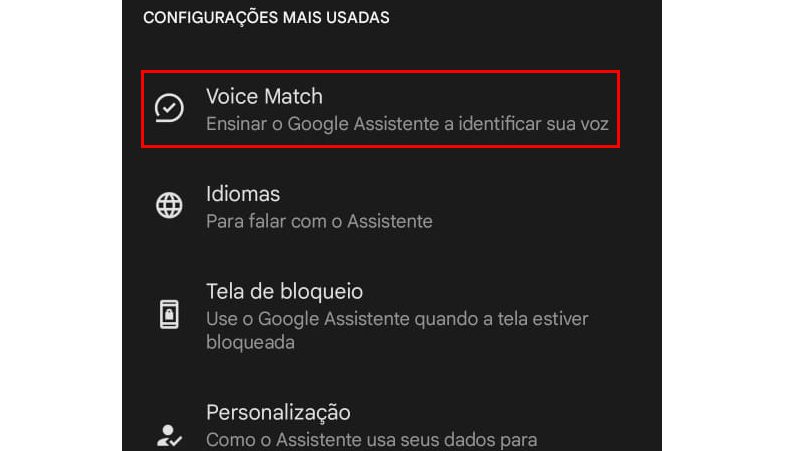 por ultimo va em voice match