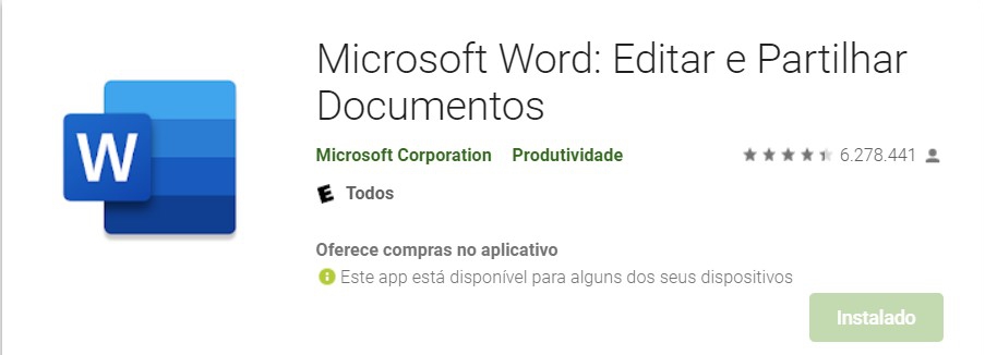 Microsft Word para Android - Word online
