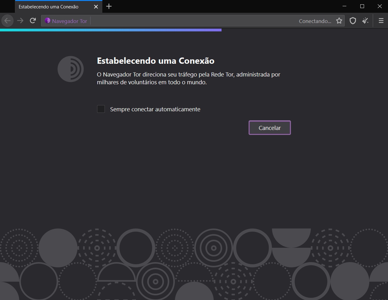 Pode levar algum tempo para que as configurações sejam aplicadas no navegador Tor
