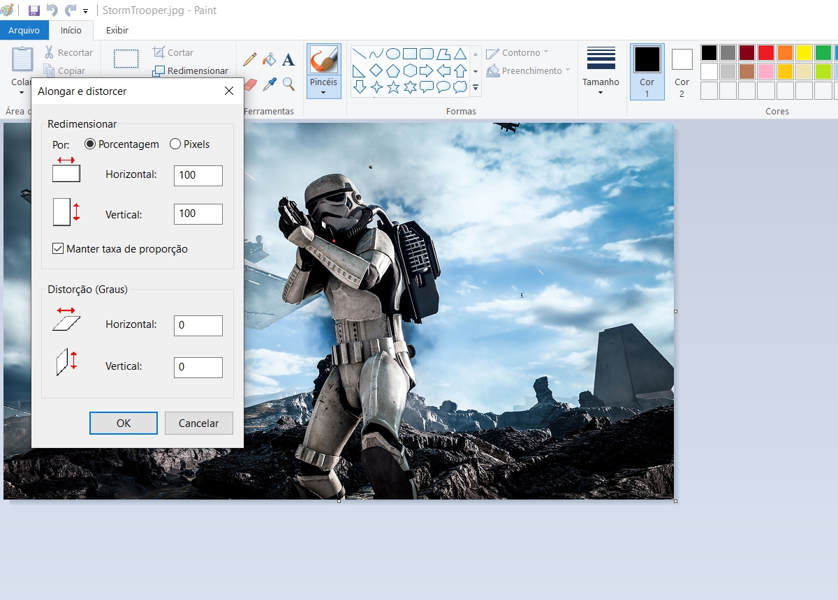 Reduzir tamanho da imagem no paint