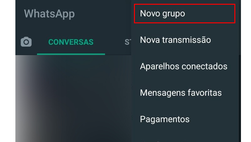 clique em novo grupo