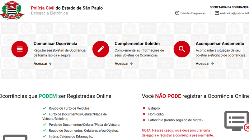crie seu boletim de ocorrência e crie seu b.o.