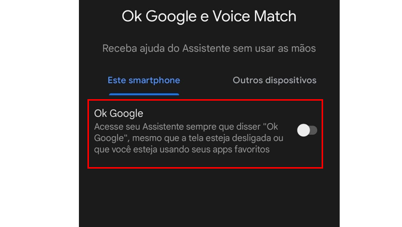 desative a opção ok google