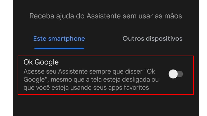 desative ou ative a função