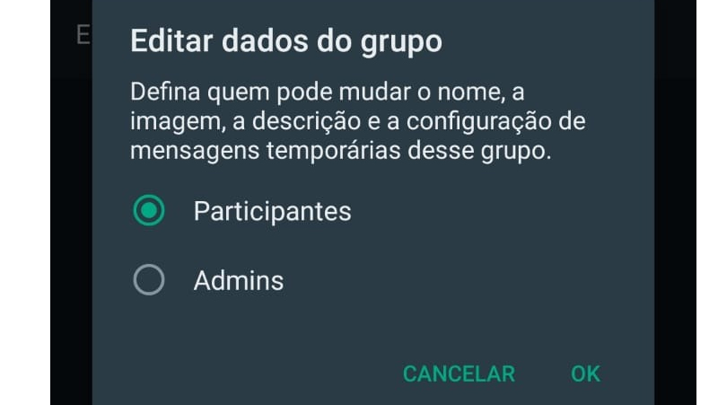 escolha admins