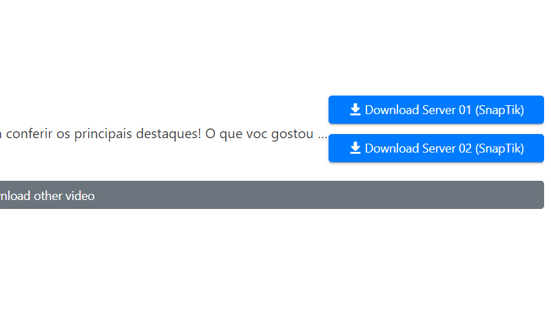 escolha o server que você deseja fazer o download