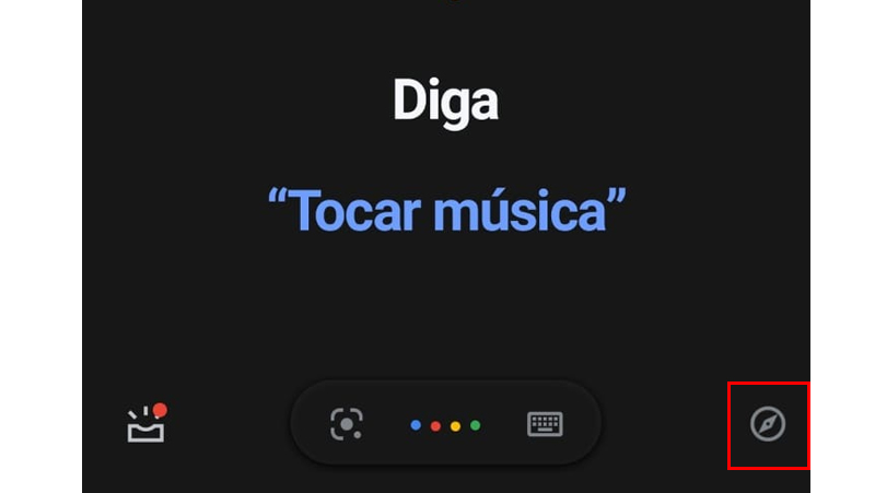 ícone da bussola no aplicativo google