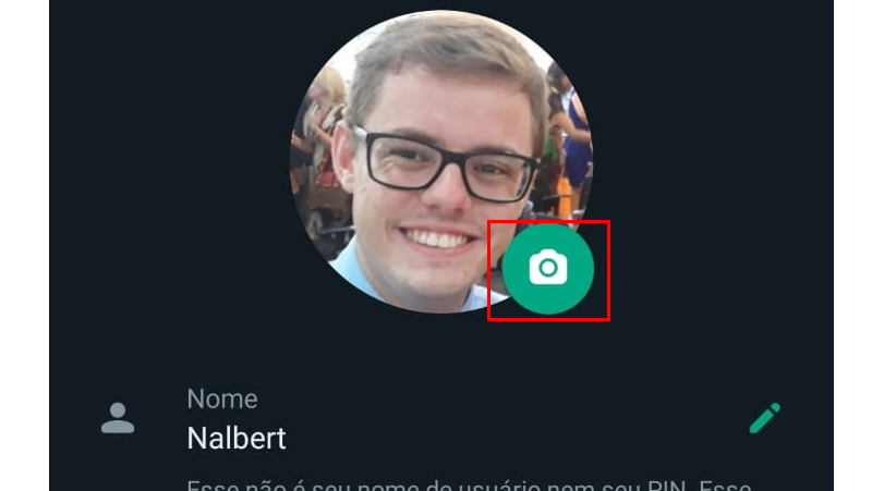 ícone da câmera na foto