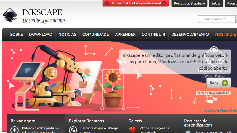 inkscape é o programa perfeito