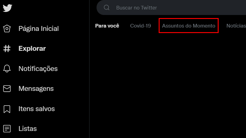logo em seguida vá em assuntos do momento