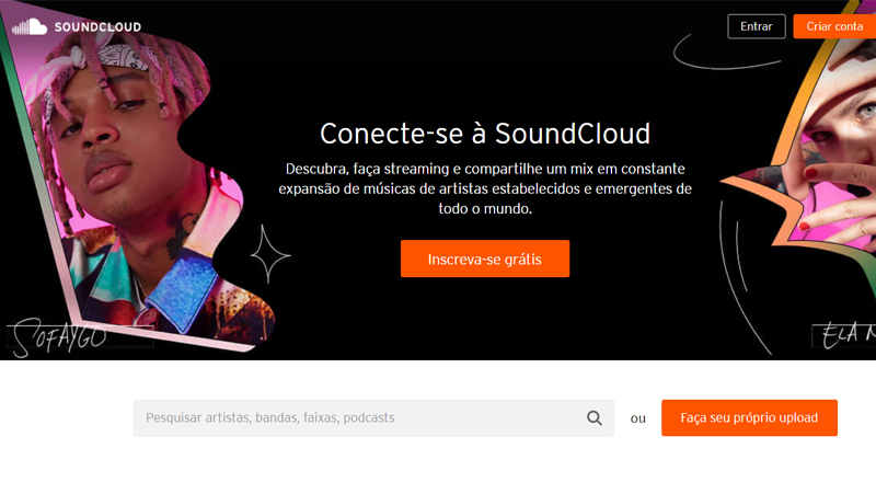 sound cloud é popular e facil