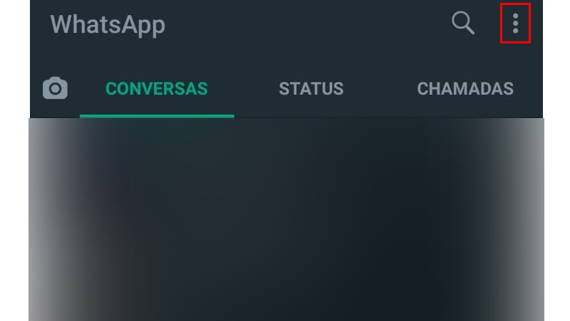 toque nos três pontos para criar grupos de whatsapp