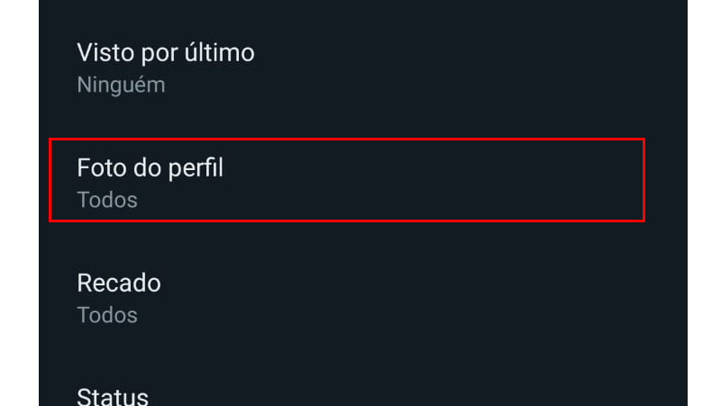 vá em foto do perfil