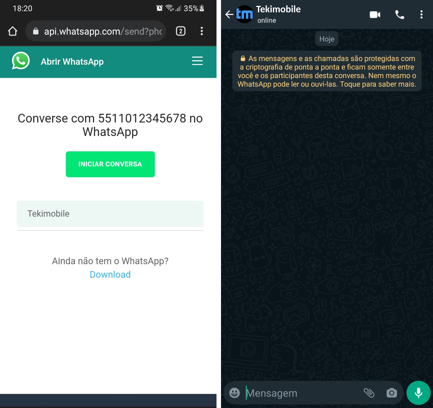 Acesse o site para criar seu link de acesso - Como encurtar links no WhatsApp