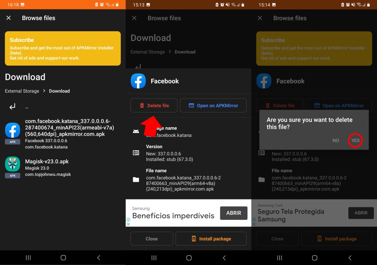 Como excluir um aplicativo baixado pelo APKMirror