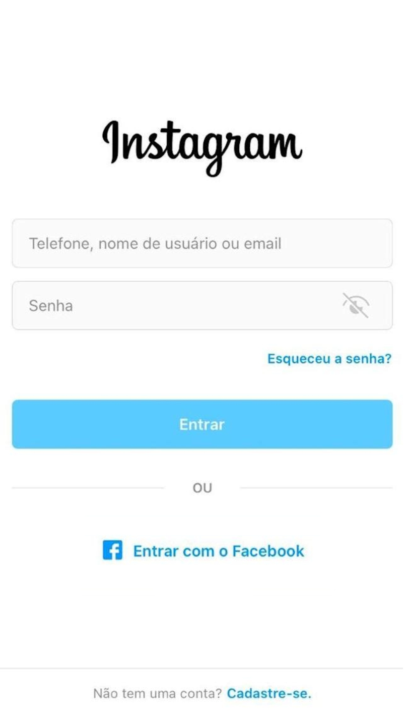 Entre com seu login e senha no aplicativo - Como entrar no Instagram usando PC ou Smartphones