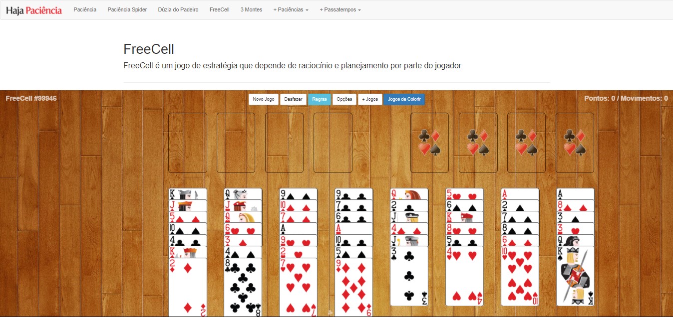 Haja Paciência - Sites para jogar Freecell online Haja Paciência - Sites para jogar Freecell online