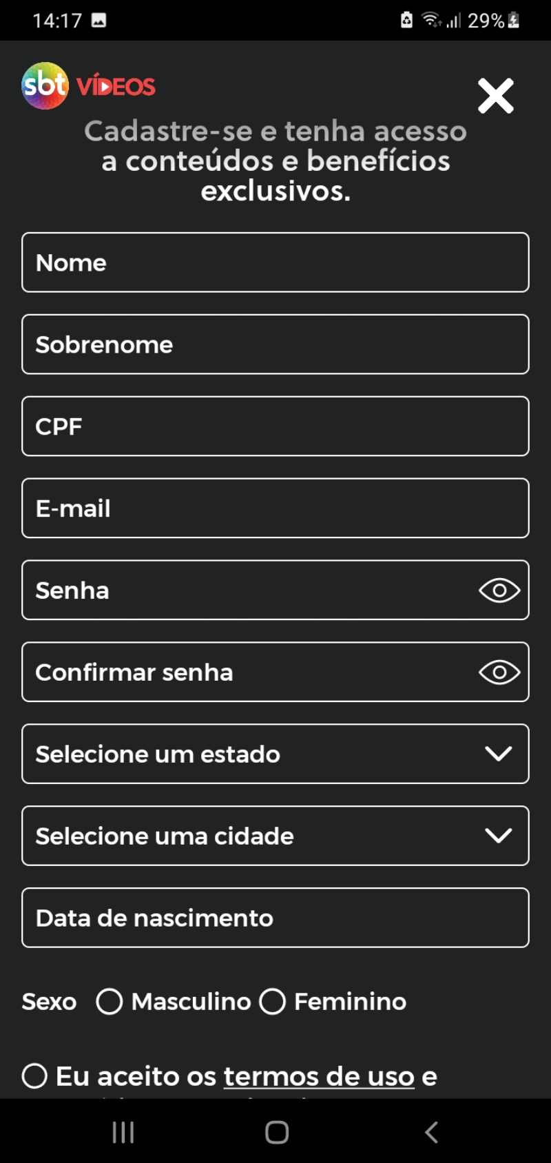 Preencha seus dados para criar um novo cadastro - Libertadores ao vivo como assistir no celular e PC Preencha seus dados para criar um novo cadastro - Libertadores ao vivo como assistir no celular e PC