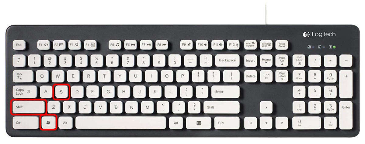 Pressione as teclas Windows +Shift + S para tirar um Print screen de uma área específica