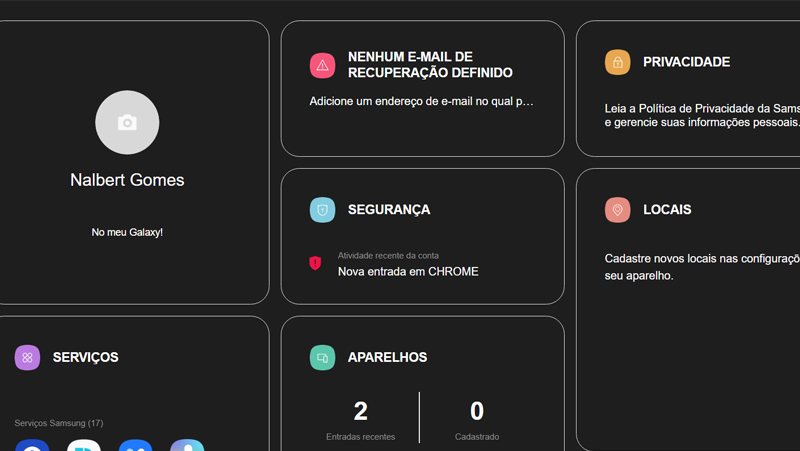 a samsung account possui muitos benefícios